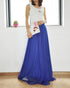 Chiffon Long Skirt Silk Skirts High Waist Maxi Skirt Elegant Elastic Waist Summer Skirt Floor Length Long Skirt