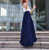 High Waist Maxi Skirt Chiffon Silk Skirts Beautiful Bow Tie Elastic Waist Summer Skirt Floor Length Long Skirt (037), #18