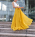 High Waist Maxi Skirt Chiffon Silk Skirts Beautiful Bow Tie Elastic Waist Summer Skirt Floor Length Long Skirt Bridesmaid Dress (037), #62